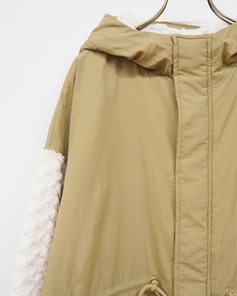 limiless 型押しボア×キルティングモッズコート