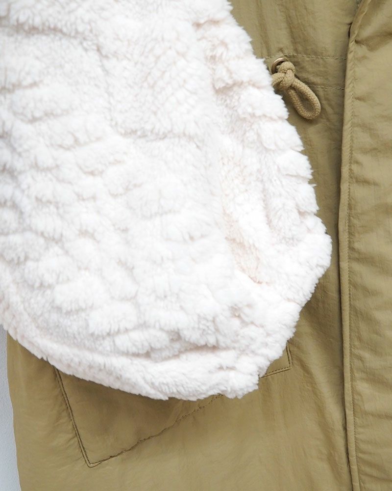 limiless 型押しボア×キルティングモッズコート