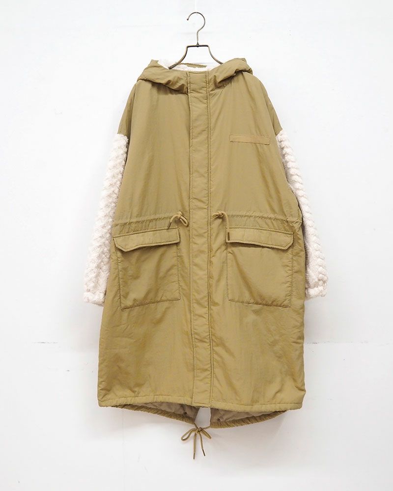 limiless 型押しボア×キルティングモッズコート