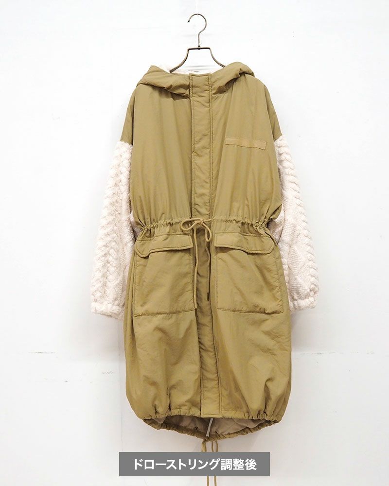 limiless 型押しボア×キルティングモッズコート