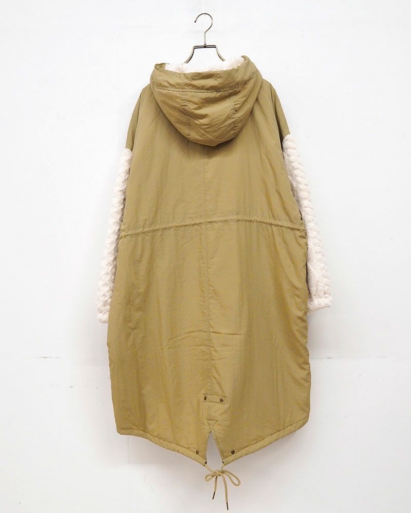 limiless 型押しボア×キルティングモッズコート