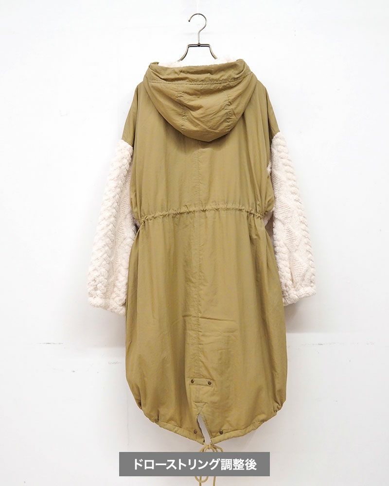 limiless 型押しボア×キルティングモッズコート