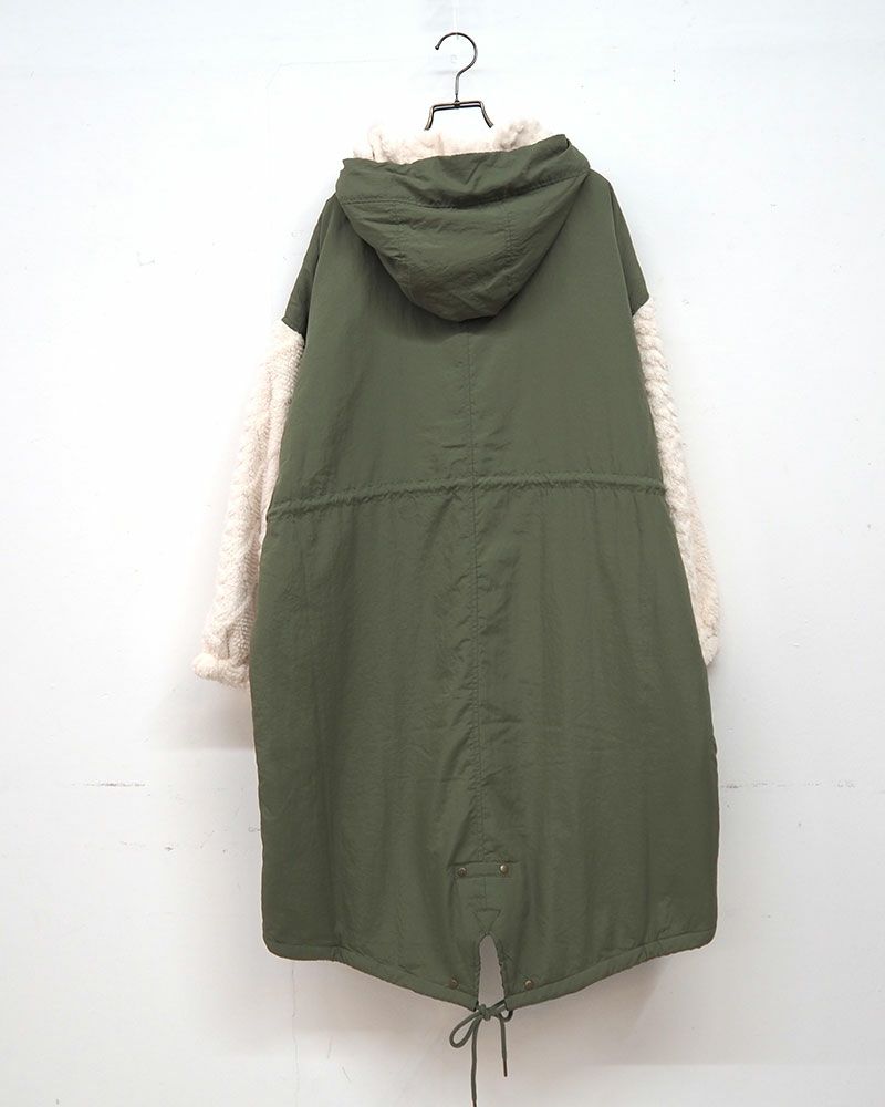 limiless 型押しボア×キルティングモッズコート