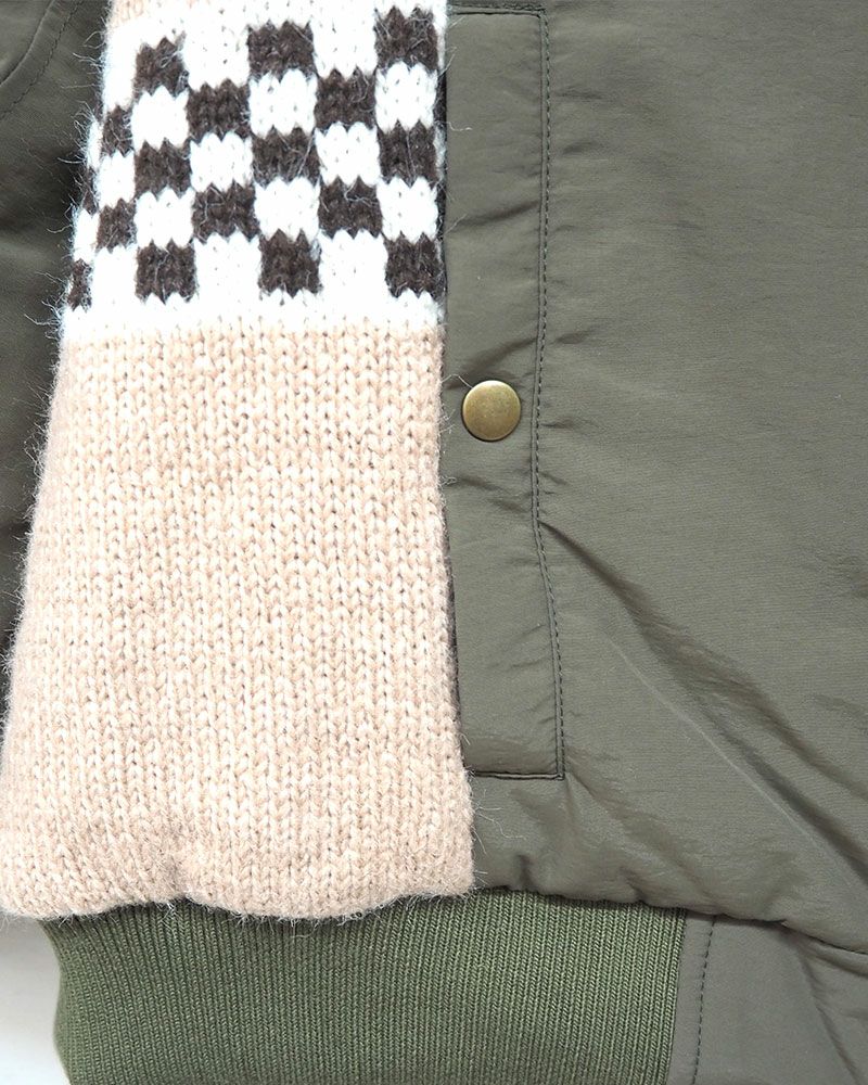 limiless ジャガード編みニットリメイクMA-1