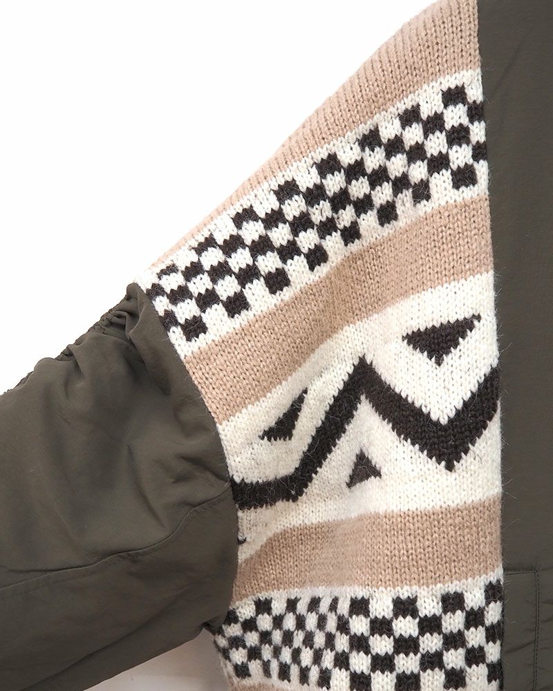 limiless ジャガード編みニットリメイクMA-1