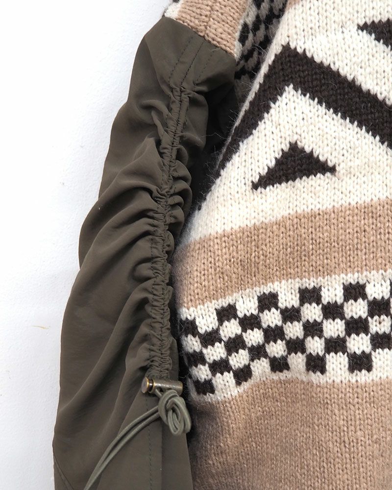 limiless ジャガード編みニットリメイクMA-1