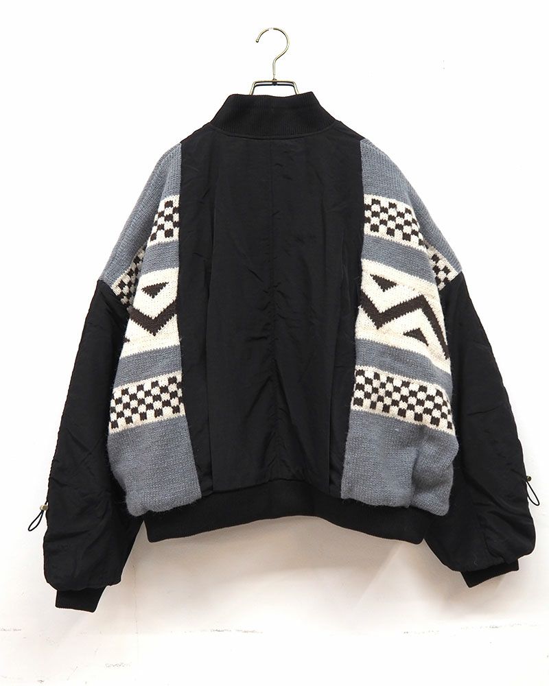 limiless ジャガード編みニットリメイクMA-1