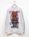 ビジョンストリートウェア guernika コラボ クルースウェット フロントプリント アノニマウス デザイン