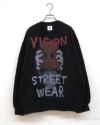 ビジョンストリートウェア guernika コラボ クルースウェット フロントプリント アノニマウス デザイン