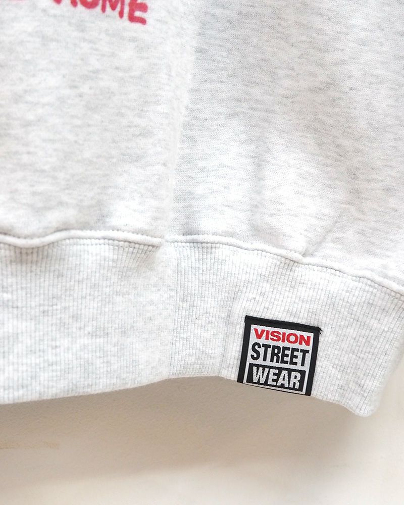 VISION STREET WEAR × guernika コラボスウェット スカルプリント オーバーサイズトレーナー ユニセックス 裏起毛 秋冬 ストリートファッション