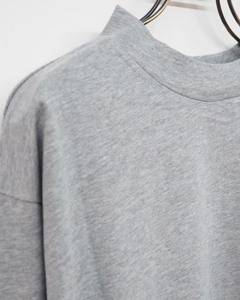 天竺オフハイネックロンTEE ベージュ オレンジ グレー ブラック 4カラー展開 綿100 長袖カットソー