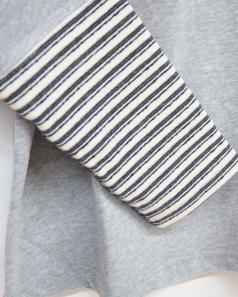 天竺オフハイネックロンTEE ベージュ オレンジ グレー ブラック 4カラー展開 綿100 長袖カットソー