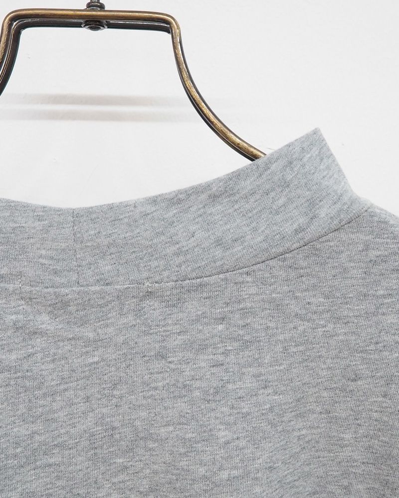 天竺オフハイネックロンTEE ベージュ オレンジ グレー ブラック 4カラー展開 綿100 長袖カットソー