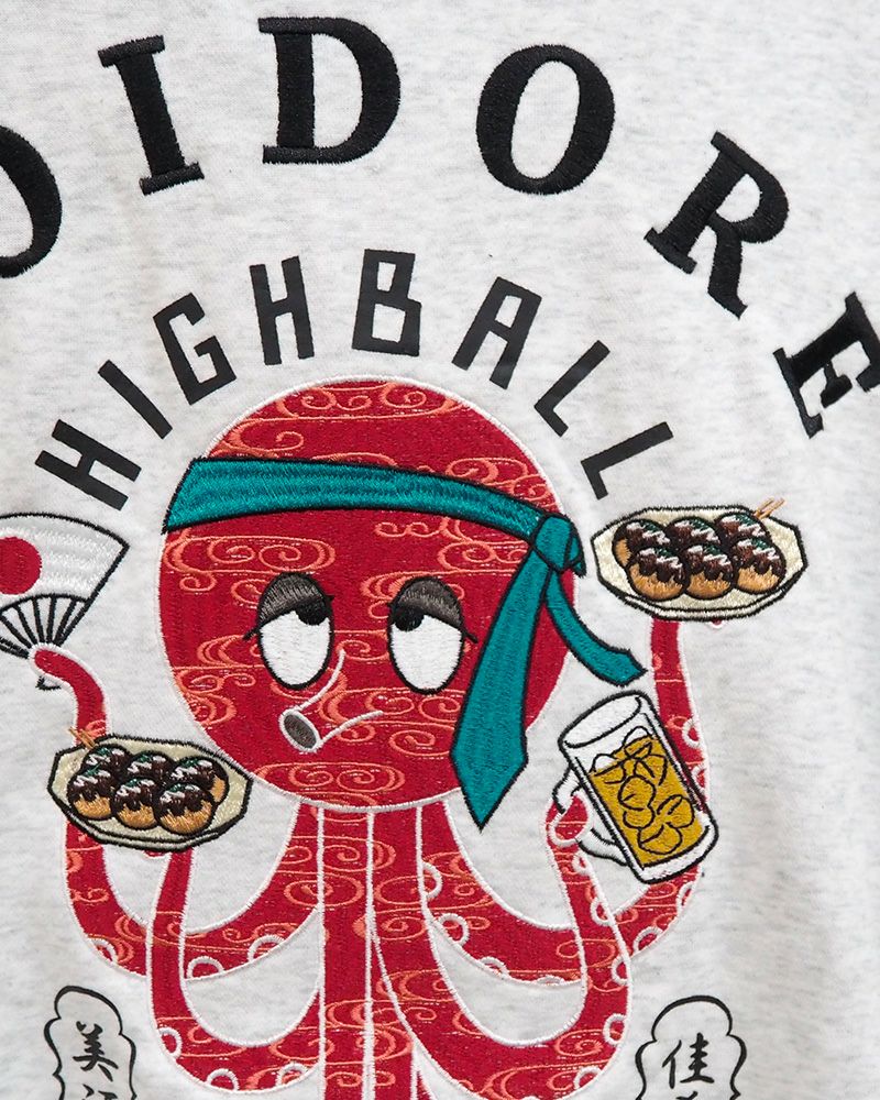 YOIDORE ハイボールとたこ焼き クルーネックスウェット
