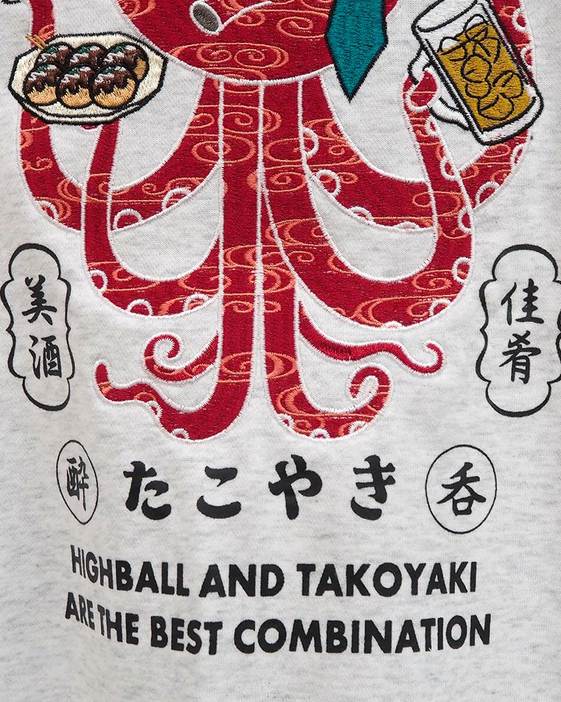 YOIDORE ハイボールとたこ焼き クルーネックスウェット