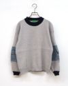 8Laboratory 配色ニット×デニムのドッキングプルオーバー グレー／レディースファッション 秋冬トップス