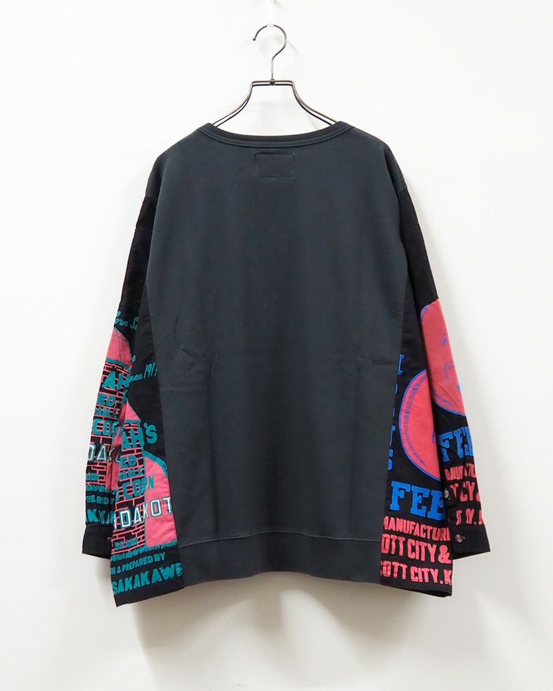 LIME.INC ライムインク プルオーバー ミニ裏毛 シャツドッキング 異素材トップス ロゴトップス レディース 長袖 大人カジュアル ゆったり 体型カバー ベージュ スミクロ カットソー 春服 秋服