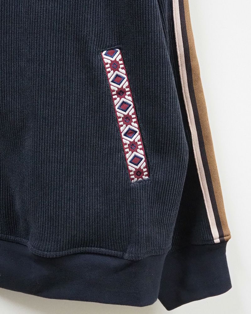 LIME.INC ニットコールハイネックZIP長袖トップス ダークグリーン／ライン袖デザインのレディース秋冬ジップブルゾン