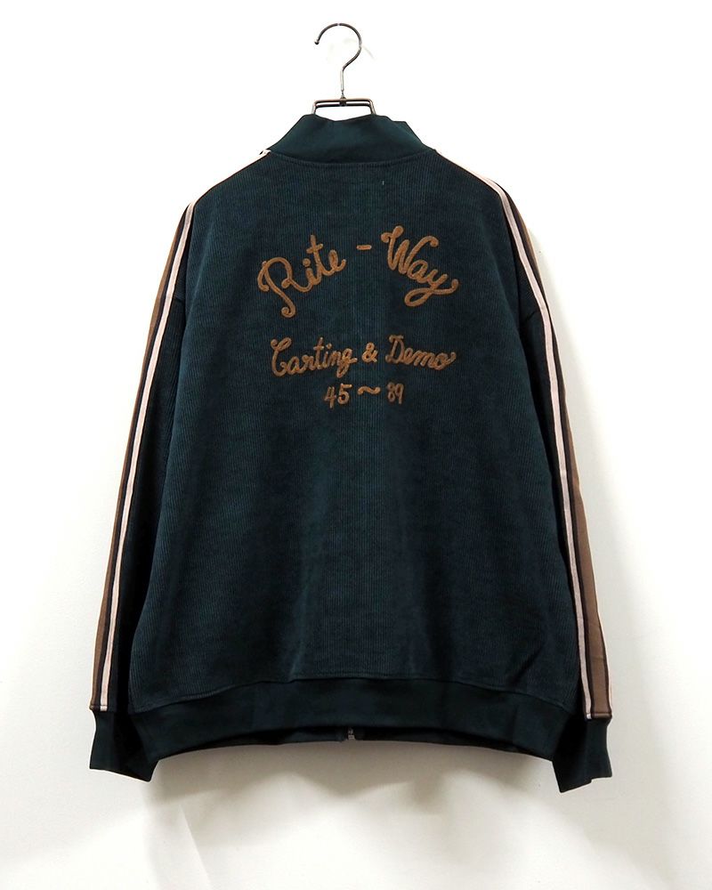 LIME.INC ニットコールハイネックZIP長袖トップス ダークグリーン／ライン袖デザインのレディース秋冬ジップブルゾン