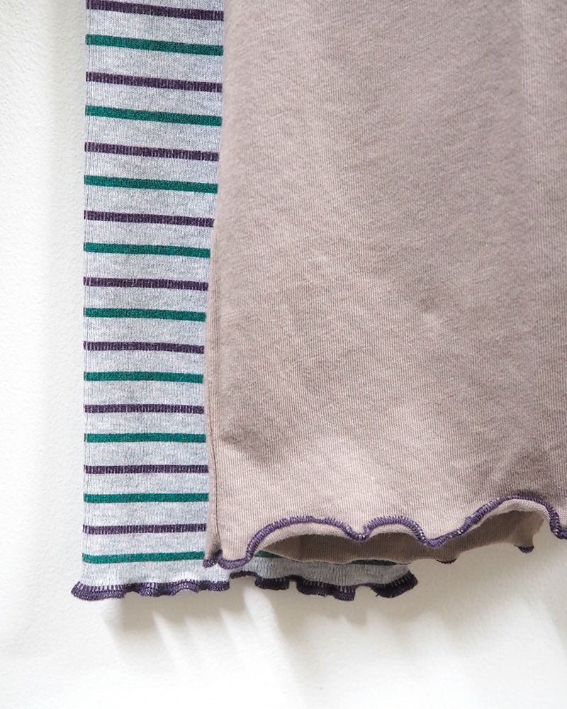 LIME.INC メロウネックロングスリーブ指穴付トップス 7カラー展開 ボーダーあり レディース秋冬インナー 長袖カットソー