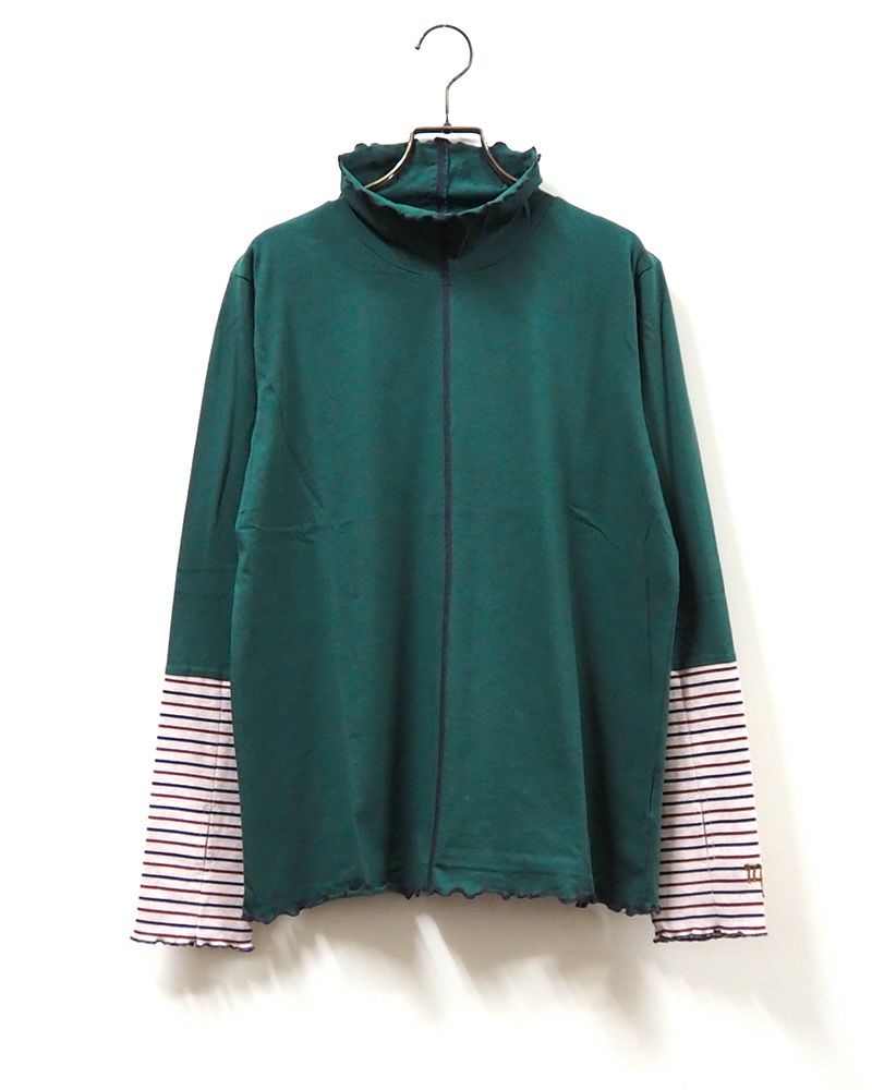 LIME.INC メロウネックロングスリーブ指穴付トップス 7カラー展開 ボーダーあり レディース秋冬インナー 長袖カットソー