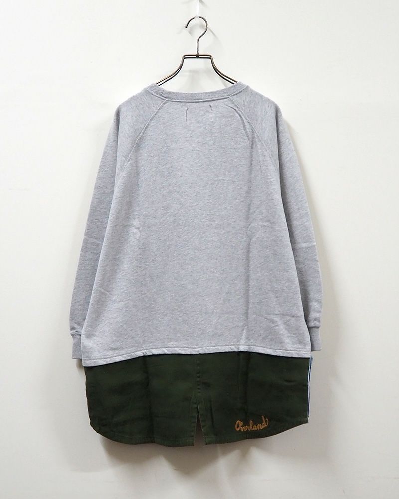 LIME.INC ライムインク　裾布帛切替チュニック 異素材ドッキング 裏毛トップス 布帛切替 レディース 長袖 ゆったり ポケット付き