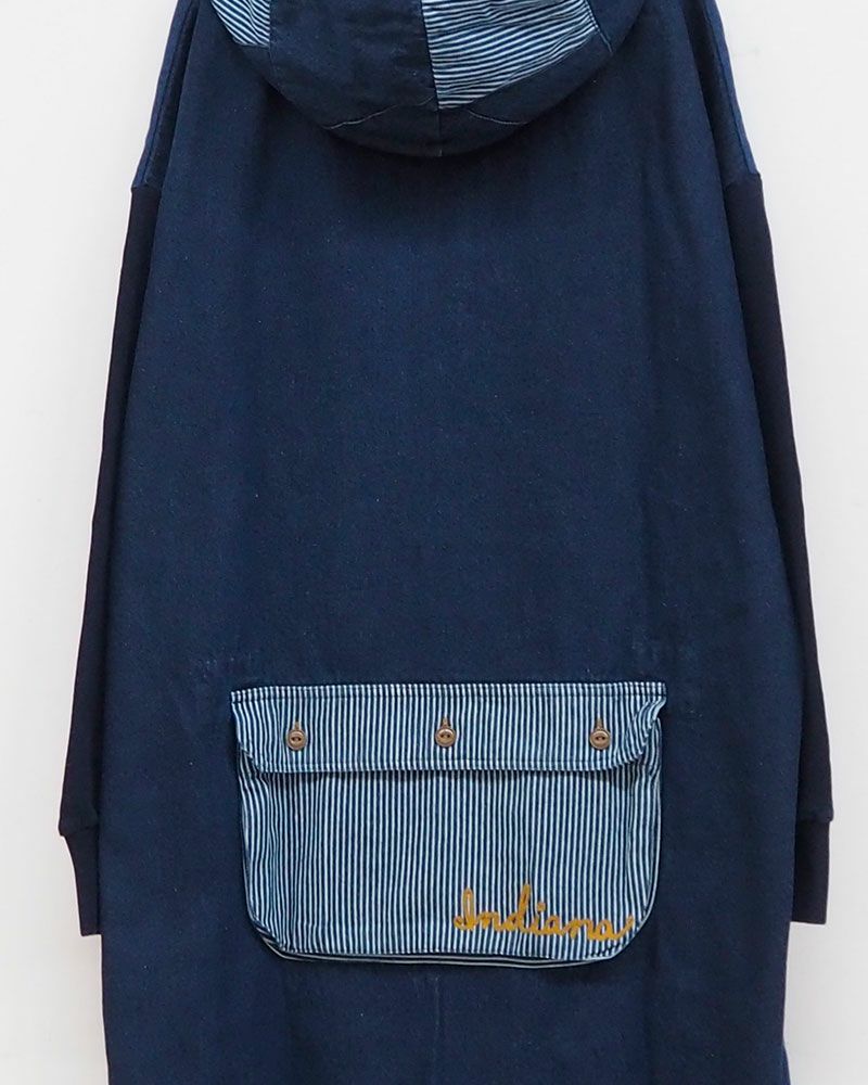 LIME.INC（ライムインク） インディゴミニ裏毛フードワンピース