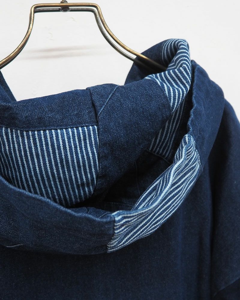 LIME.INC（ライムインク） インディゴミニ裏毛フードワンピース