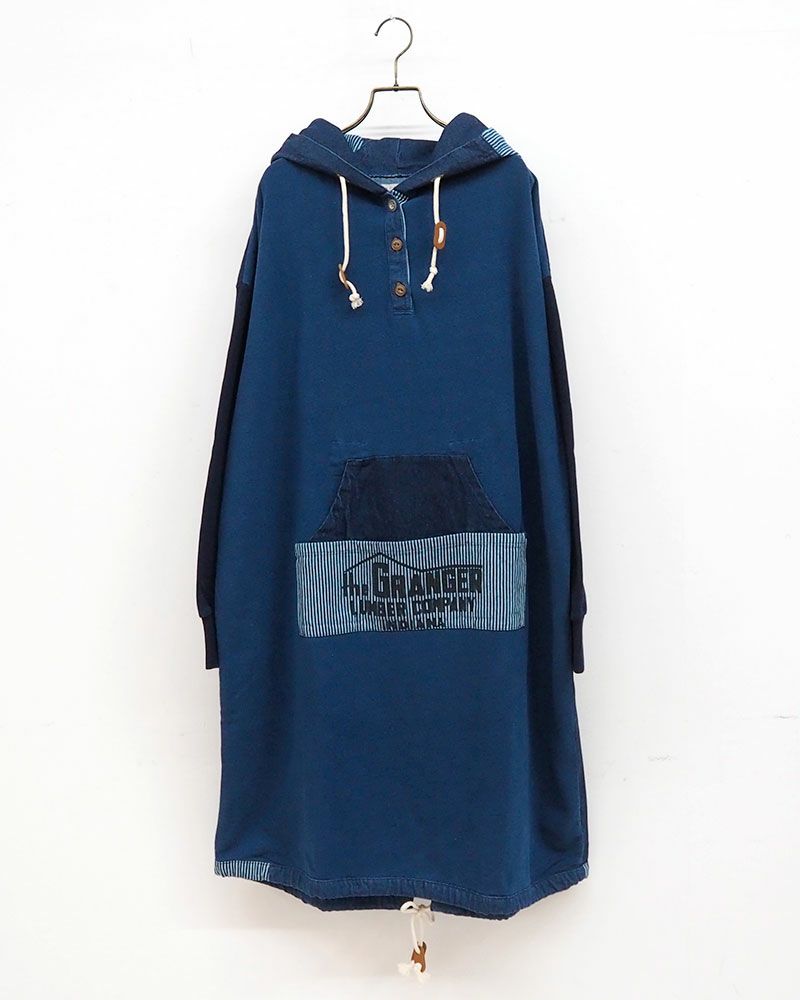 LIME.INC（ライムインク） インディゴミニ裏毛フードワンピース