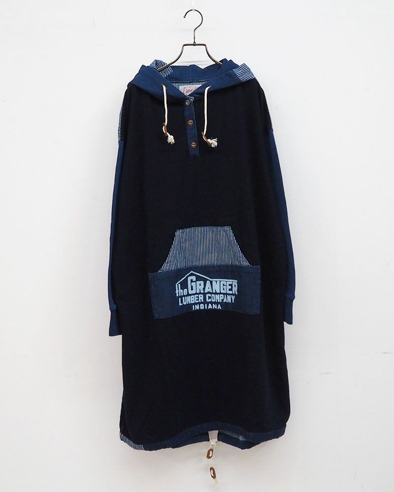 LIME.INC（ライムインク） インディゴミニ裏毛フードワンピース