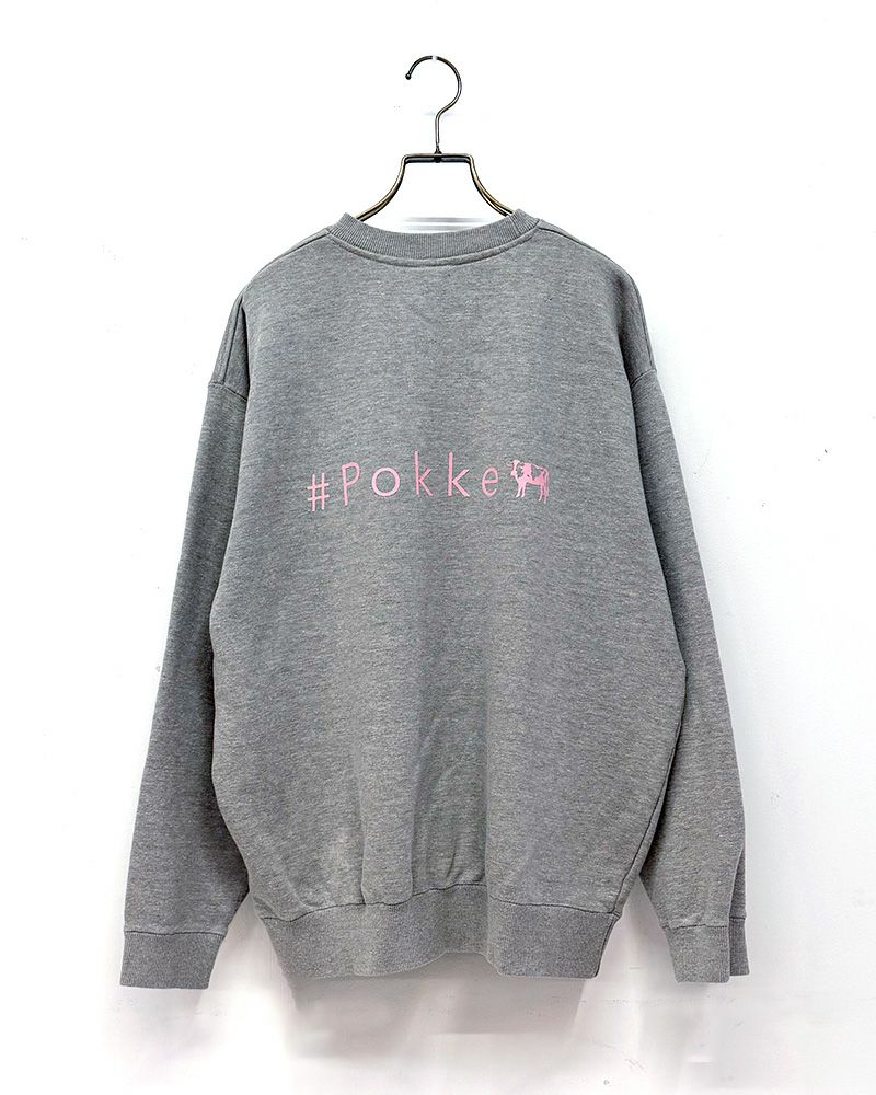#Pokkeのベージュ染めクルーネックスウェット